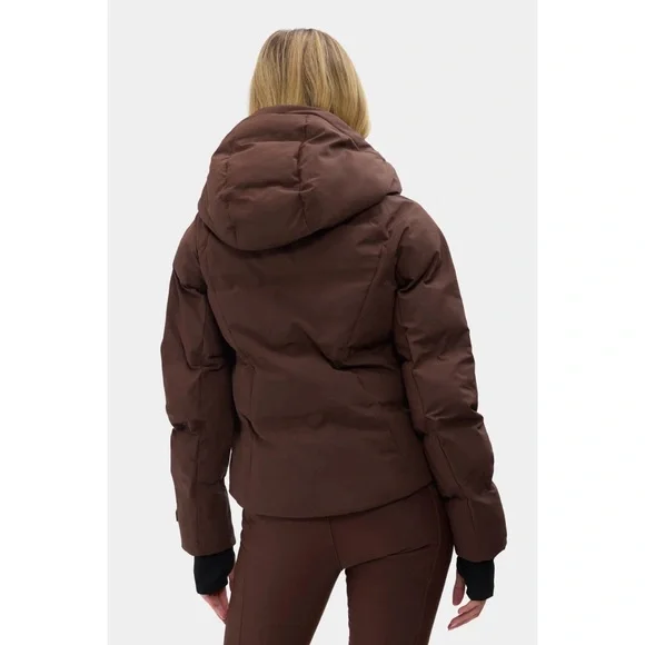 NWOT Halfdays Georgie Puffer Jacket in Spiked Cocoa Brown Espresso Chocolate Ski - Picture 5 of 14